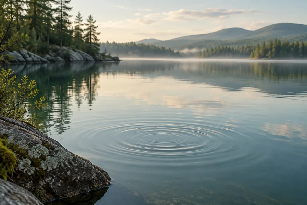 Gentle ripples on a quiet pond.